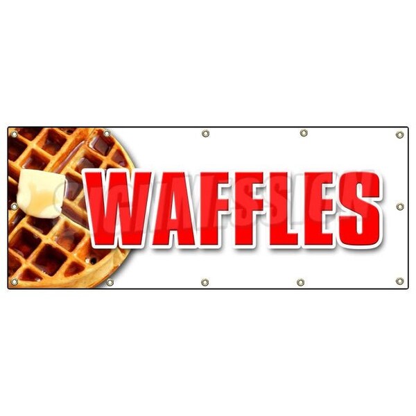 Waffles Banner Heavy Duty 13 Oz Vinyl with Grommets Single Sided
